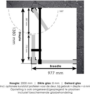 Sanitop Douchecabine Compleet Just Creating Profielloos 3-Delig 100x140 cm Goud Sanitop