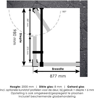 Sanitop Douchecabine Compleet Just Creating Profielloos 3-Delig 90x100 cm Goud Sanitop