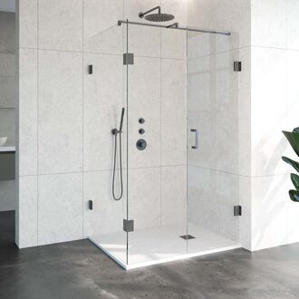 Sanitop Douchecabine Compleet Just Creating Profielloos 3-Delig 90x120 cm Gunmetal