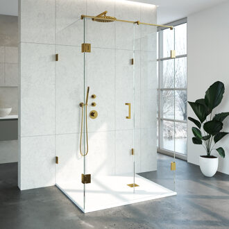 Sanitop Douchecabine Compleet Just Creating Profielloos XL 100x120 cm Goud Sanitop