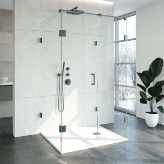 Sanitop Douchecabine Compleet Just Creating Profielloos XL 100x120 cm Gunmetal Sanitop