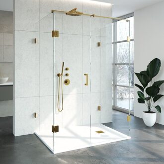 Sanitop Douchecabine Compleet Just Creating Profielloos XL 100x140 cm Goud
