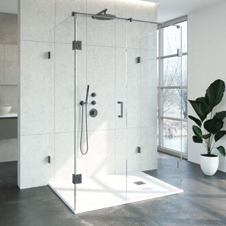 Sanitop Douchecabine Compleet Just Creating Profielloos XL 100x140 cm Gunmetal Sanitop