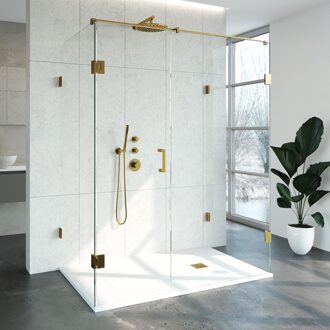 Sanitop Douchecabine Compleet Just Creating Profielloos XL 100x160 cm Goud