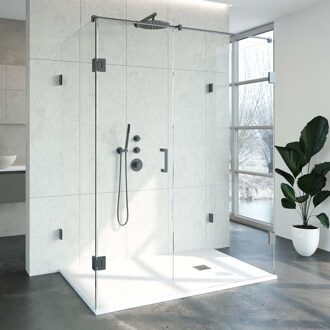 Sanitop Douchecabine Compleet Just Creating Profielloos XL 100x160 cm Gunmetal Sanitop