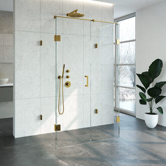 Sanitop Douchecabine Compleet Just Creating Profielloos XL 80x120 cm Goud Sanitop