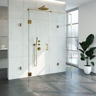 Sanitop Douchecabine Compleet Just Creating Profielloos XL 80x140 cm Goud Sanitop