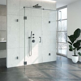 Sanitop Douchecabine Compleet Just Creating Profielloos XL 80x140 cm Gunmetal Sanitop