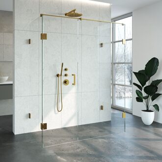 Sanitop Douchecabine Compleet Just Creating Profielloos XL 80x160 cm Goud Sanitop