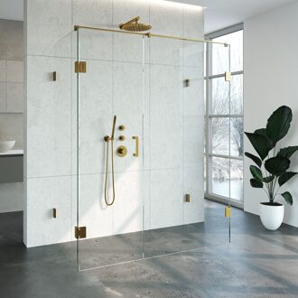 Sanitop Douchecabine Compleet Just Creating Profielloos XL 80x160 cm Goud