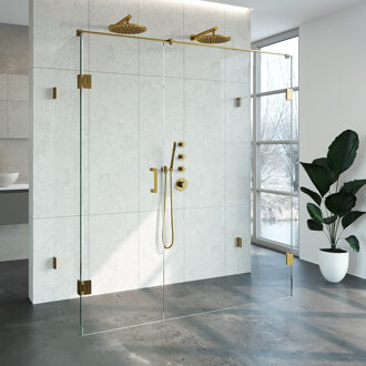 Sanitop Douchecabine Compleet Just Creating Profielloos XL 80x180 cm Goud Sanitop