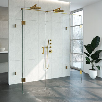 Sanitop Douchecabine Compleet Just Creating Profielloos XL 80x180 cm Goud