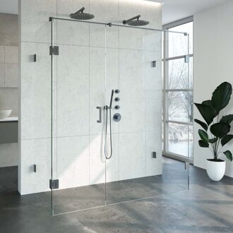 Sanitop Douchecabine Compleet Just Creating Profielloos XL 80x180 cm Gunmetal Sanitop