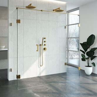 Sanitop Douchecabine Compleet Just Creating Profielloos XL 80x200 cm Goud Sanitop