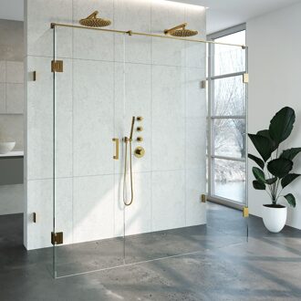 Sanitop Douchecabine Compleet Just Creating Profielloos XL 80x200 cm Goud