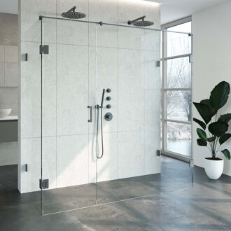 Sanitop Douchecabine Compleet Just Creating Profielloos XL 80x200 cm Gunmetal Sanitop