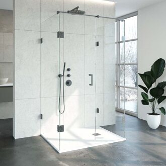 Sanitop Douchecabine Compleet Just Creating Profielloos XL 90x120 cm Gunmetal Sanitop