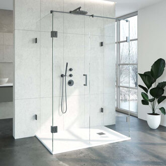 Sanitop Douchecabine Compleet Just Creating Profielloos XL 90x140 cm Gunmetal Sanitop