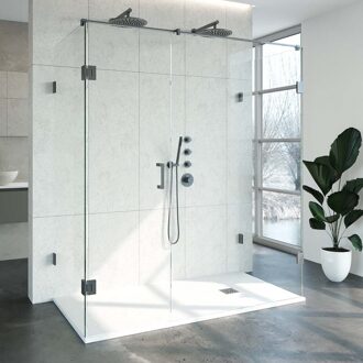 Sanitop Douchecabine Compleet Just Creating Profielloos XL 90x180 cm Gunmetal Sanitop