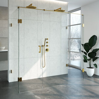 Sanitop Douchecabine Compleet Just Creating Profielloos XL 90x200 cm Goud