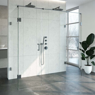 Sanitop Douchecabine Compleet Just Creating Profielloos XL 90x200 cm Gunmetal Sanitop