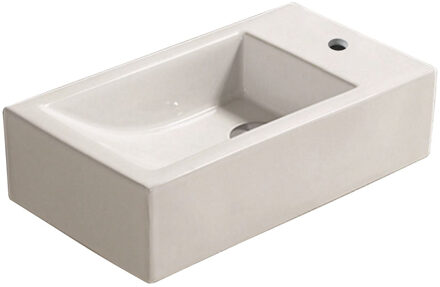 Sanitop Fontein Sanilux Qubic Rechthoek 45x25x12cm Keramiek Wit Rechts (Excl. afvoerplug)