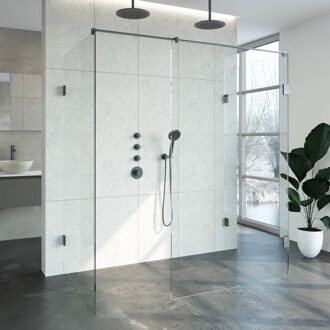 Sanitop Inloopdouche Compleet XL Just Creating Profielloos 100x180 cm Gunmetal Sanitop