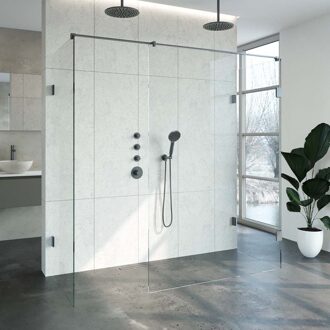 Sanitop Inloopdouche Compleet XL Just Creating Profielloos 80x200 cm Gunmetal Sanitop