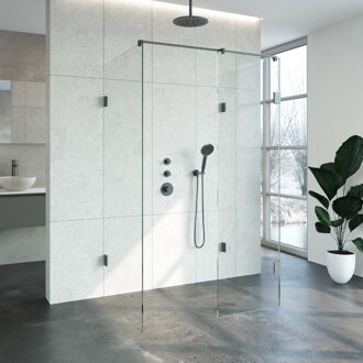 Sanitop Inloopdouche Compleet XL Just Creating Profielloos 90x120 cm Gunmetal Sanitop