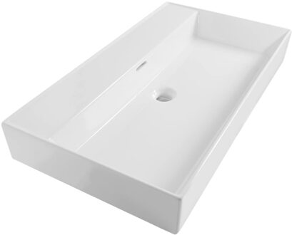 Sanitop Legend 80 wastafel met 1 kraangat 80.5x46.5x13cm keramiek wit