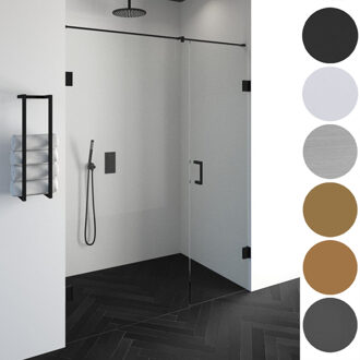 Sanitop Nisdeur Compleet Just Creating Profielloos 2-Delig 120x200 cm 60/60 Gunmetal