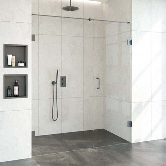 Sanitop Nisdeur Compleet Just Creating Profielloos 2-Delig 170x200 cm 100/70 Gunmetal Sanitop