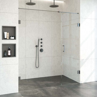 Sanitop Nisdeur Compleet Just Creating Profielloos 2-Delig 180x200 cm 120/60 Gunmetal Sanitop