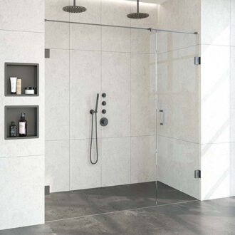 Sanitop Nisdeur Compleet Just Creating Profielloos 2-Delig 190x200 cm 130/60 Gunmetal Sanitop