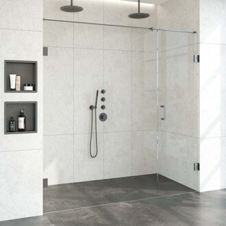 Sanitop Nisdeur Compleet Just Creating Profielloos 2-Delig 200x200 cm 140/60 Gunmetal Sanitop