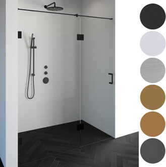 Sanitop Nisdeur Compleet Just Creating Profielloos 2-Delig (Draaideur Bevestigd op Inloopwand) 180x200 cm 110/70 Goud