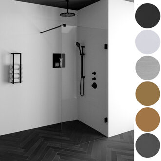 Sanitop Void inloopdouche helder glas 60x200 incl. glascoating PVD goud geborsteld GS-VOI1H60200GG