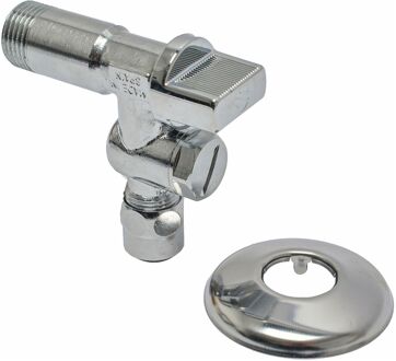 Sanivesk Hoekstopkraan +filter + Rozet 1/2"mx10mm Chroom