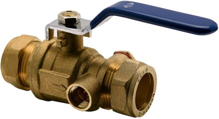 Sanivesk Kogelstopkraan Messing Met Aftap 22x22mm Knel