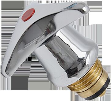 Sanivesk Kraanbovendeel Stergreep Warm Water 1/2"m Chroom Rood 4pp