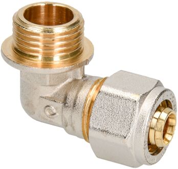 Sanivesk Meerlagen Knie Overgang 16mmx1/2"m Chroom