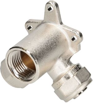 Sanivesk Meerlagen Muurplaat T-stuk Hoek 16mmx1/2"fx16mm