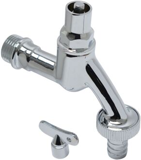 Sanivesk Tapkraan Met Sleutelbediening En 2 Sleutels Chroom (buitendraad X Buitendraad ) 1/2" X 3/4"