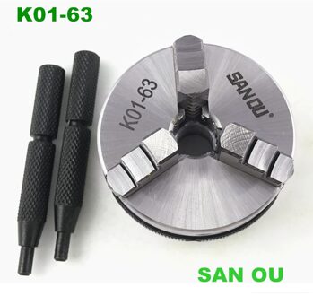 Sanou K01-63 63mm 2.5 "DRAAIBANK Chuck drie Kaak Handleiding mini Zelfcentrerende Klauwplaat Draad Mount voor CNC precisie Instrument