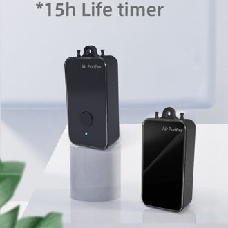 Sanq Draagbare Mini Luchtreiniger Hals Opknoping Usb Oplaadbare Persoonlijke Luchtreiniger Thuis Luchtreiniger Voor Het Verwijderen Van Stof zwart