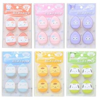 Sanrio Characters Makeup Finger Puff (Set of 4) Hello Kitty (30 x 40mm)