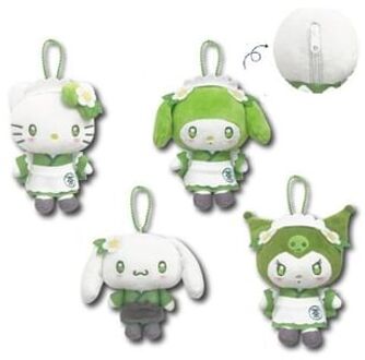 Sanrio Characters Plush Mascot Pouch Bag Charm Keyring (Green Tea / Matcha) My Melody