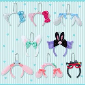 Sanrio Characters Secret Mini Headband Keyring - Party 2 - For 10cm Doll (8 Types) (Blind Box) 1 pc - Random Style