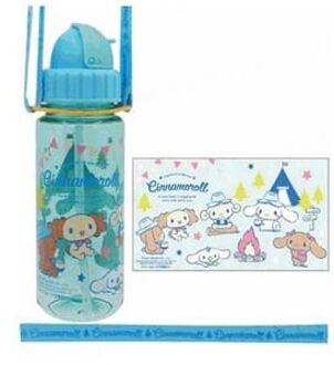 Sanrio Cinnamoroll Straw & Strap Water Bottle 350ml 350ml BLUE