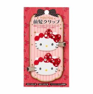 Sanrio Hello Kitty Bangs Hair Clip Deluxe - Red (Set of 2) 5.3 x 4cm